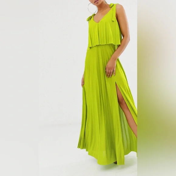 Green pleated crop maxi - Picture 1 of 10